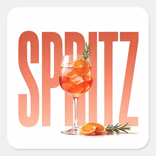 Spritz Luxury Cocktail Editorial Graphic  スクエアシール (正面)