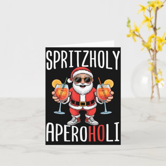 Spritzholy Aperoholi - Santa Aperitif Funny Spritz カード (黄色い花)