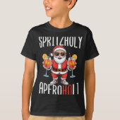 Spritzholy Aperoholi - Santa Aperitif Funny Spritz Tシャツ (正面)