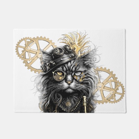 Sprocket-Paws  The Funky Steampunk Cat  ドアマット (正面)
