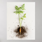 Sprout Carrot Minimalist Botanical photo ポスター (正面)