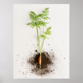 Sprout Carrot Minimalist Botanical photo ポスター