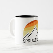 Spruce Knob West Virginia Retro ツートーンマグカップ (正面左)
