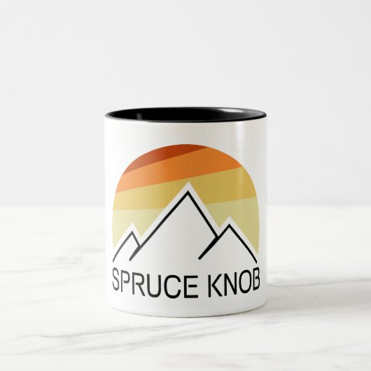 Spruce Knob West Virginia Retro ツートーンマグカップ (中央)