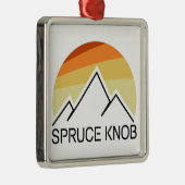 Spruce Knob West Virginia Retro メタルオーナメント (右)