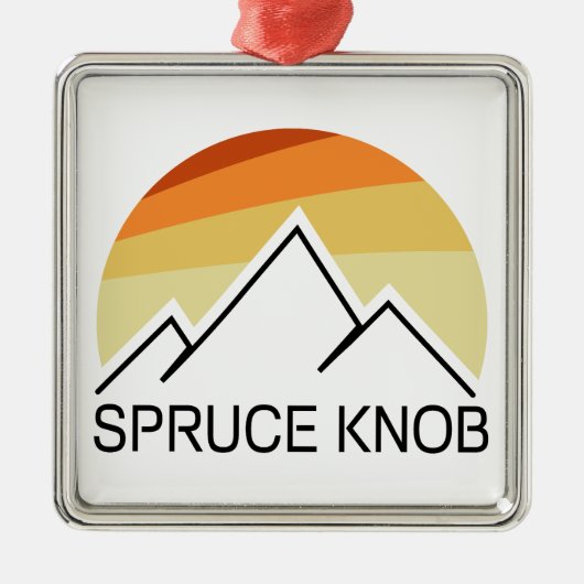 Spruce Knob West Virginia Retro メタルオーナメント (正面)