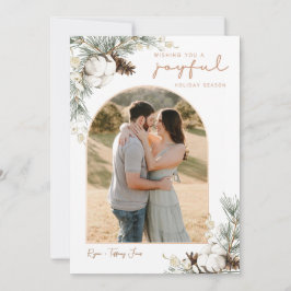 Spruce & Pine Conesクリスマスカードとアーチフォト 招待状