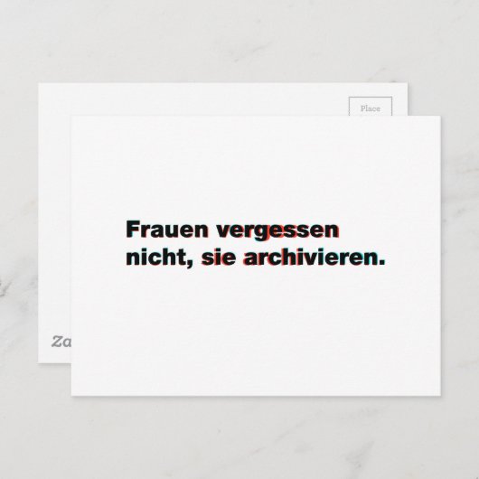 Spruch über Frauen ポストカード (正面/裏面)