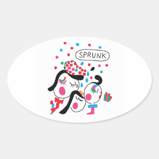 Sprunkiお祝い – チャイルドアートby Yuho 楕円形シール