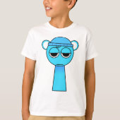 Sprunkiリテイクのスカイブルー Tシャツ (正面)
