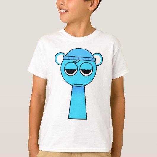 Sprunkiリテイクのスカイブルー Tシャツ (正面)