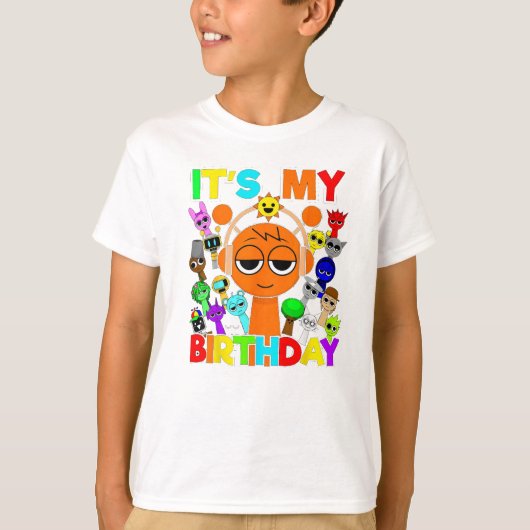 Sprunki お誕生日おめでとう! - Oren Simon Funbot Pinki Tシャツ (正面)