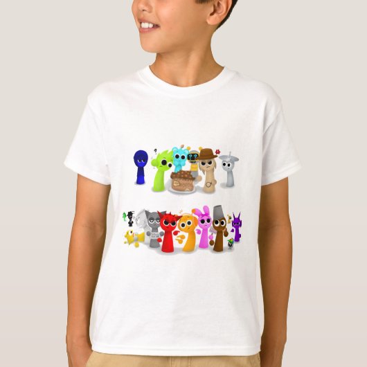Sprunki Sprunky Simon Oren Funbot Pinki Wend in 3D Tシャツ (正面)