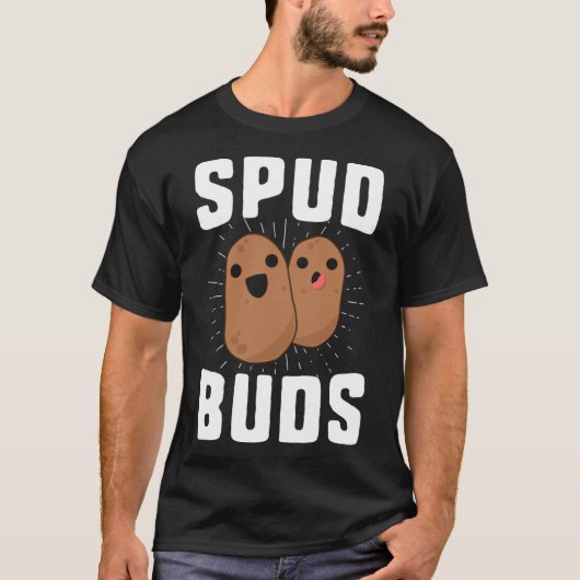 Spud BudsポテトおもしろいTシャツフレンドチームVegetab Tシャツ (正面)