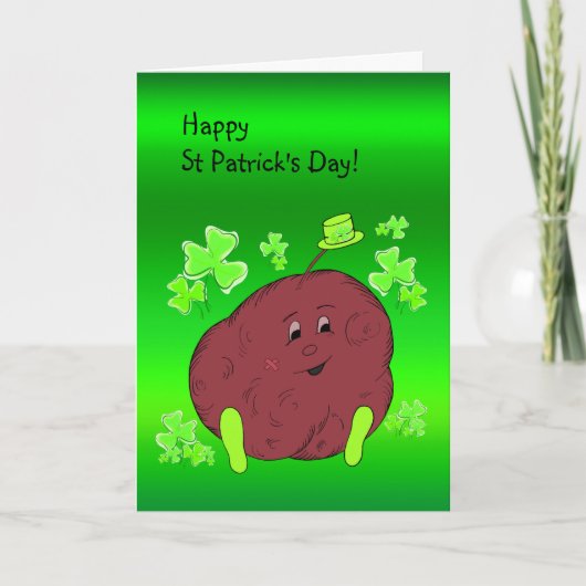 Spudmanおよびシャムロックの水田のセントパトリックの日 カード (正面)