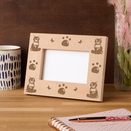 Spunky Cats Laser Etched Picture Frame レーザー彫刻フレーム (左)