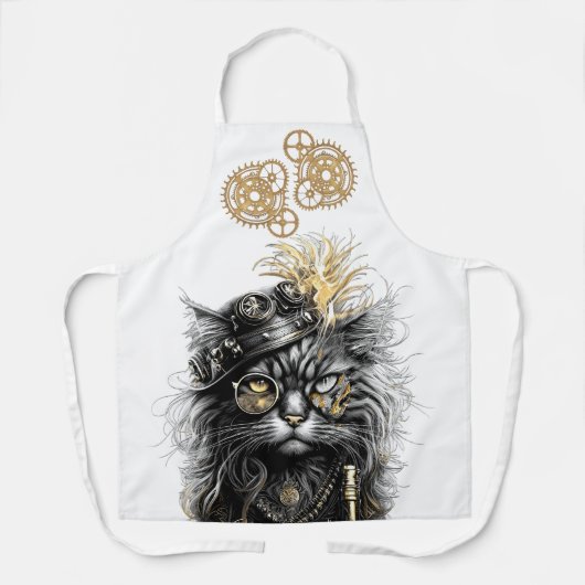 Spunky Paws The Funky Steampunk Cat  エプロン (正面)