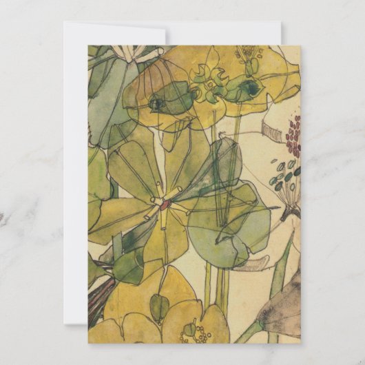 Spurge With Yham Flowers Charles Rennie Mackintosh 招待状 (正面)