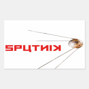 SPUTNIK -宇宙かロシア語またはソビエト連邦または技術 長方形シール