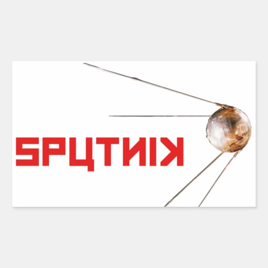 SPUTNIK -宇宙/ソロシアのフトユニオン/テクノロジー 長方形シール (正面)