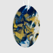 SPWWキラキラするインディゴブルーと金ゴールド オーナメント (正面)