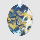 SPWWキラキラするインディゴブルーと金ゴールド オーナメント (正面)
