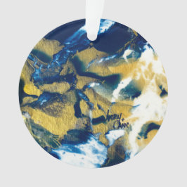 SPWWキラキラするインディゴブルーと金ゴールド オーナメント