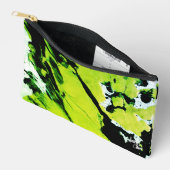 SPWWキーライムネーブルグリーン&ブラック抽象芸術 アクセサリーポーチ (見開き)