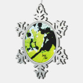 SPWWキーライムネーブルグリーン&ブラック抽象芸術 スノーフレークピューターオーナメント (右)