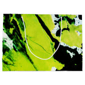 SPWWキーライムネーブルグリーン&ブラック抽象芸術 ラージペーパーバッグ (裏面)