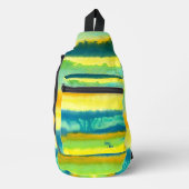 SPWWタングエットティエティール(緑がかった色)グリーン&オレンジクロスボディ スリングバッグ (正面)