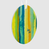 SPWWタングエッドティール（緑がかった色）グリーンとオレンジ オーナメント (正面)