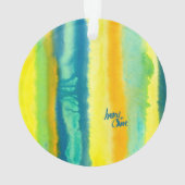 SPWWタングエッドティール（緑がかった色）グリーンとオレンジ オーナメント (裏面)