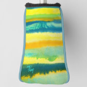 SPWWタングエッドティール（緑がかった色）グリーンとオレンジ ゴルフヘッドカバー (回転90)