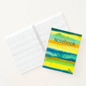 SPWWタングエッドティール（緑がかった色）グリーン&オレンジスパイラル ノートブック (内部)