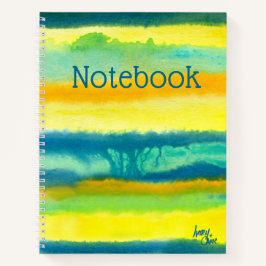 SPWWタングエッドティール（緑がかった色）グリーン&オレンジスパイラル ノートブック