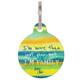 SPWWタングエッドティール（緑がかった色）グリーン&オレンジラウンド ペット　ネームタグ