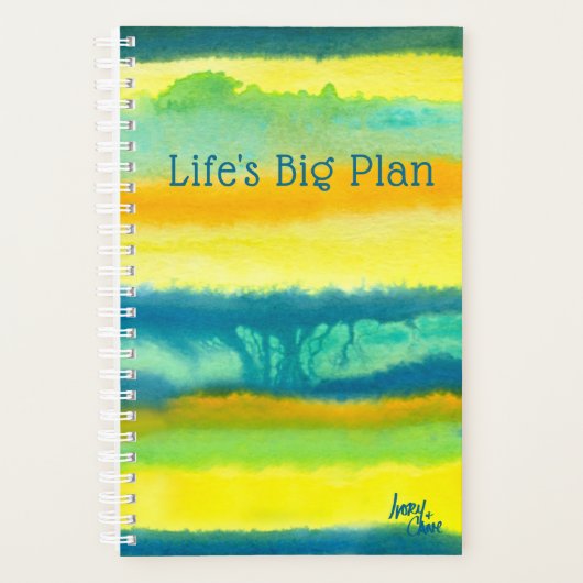 SPWWタンゴエティエーズティール(緑がかった色)&オレンジ毎月 プランナー手帳 (正面)