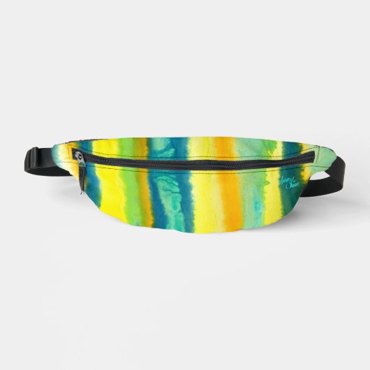 SPWWタンゴエティエーズティール（緑がかった色）グリーン&オレンジウエスト ファニーパック (正面)