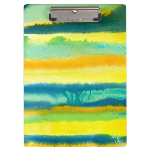 SPWWタンゴエティエーズティール（緑がかった色）グリーン&オレンジ クリップボード (正面)