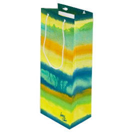 SPWWタンゴエティエーズティール（緑がかった色）グリーン&オレンジ ワインギフトバッグ