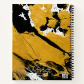 SPWW点火ソウルブラック&金ゴールド抽象芸術スパイラル ノートブック (裏面)