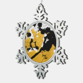 SPWW点火ソウルブラック&金ゴールド抽象芸術 スノーフレークピューターオーナメント (右)