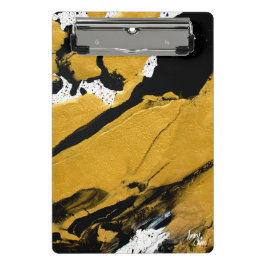 SPWW点火ソウルブラック&金ゴールド抽象芸術 ミニクリップボード