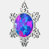 SPWW電気ビーブブルーとピンク スノーフレークピューターオーナメント (右)