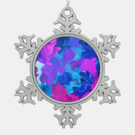 SPWW電気ビーブブルーとピンク スノーフレークピューターオーナメント