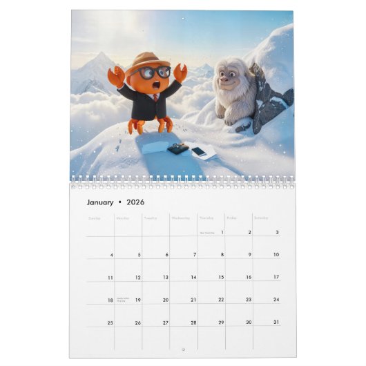 Spy Crab Adventures – A Year of Missions カレンダー (1月 2026)