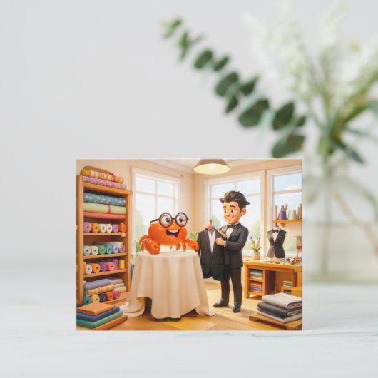 Spy Crab Getting Fitted For Tailored Suit ポストカード (スタンド正面)