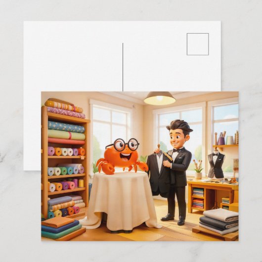 Spy Crab Getting Fitted For Tailored Suit ポストカード (正面/裏面)