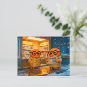 Spy Crabs Investigating Colorful Japanese Newsstan ポストカード (スタンド正面)